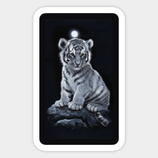 White Tiger Cub Sticker